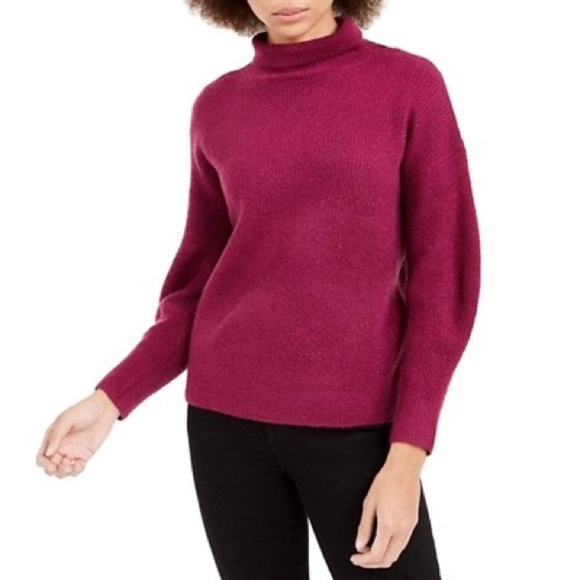 French Connection Flossy Ribbed Turtleneck Sweater Women's Purple Size: XS - Picture 2 of 3